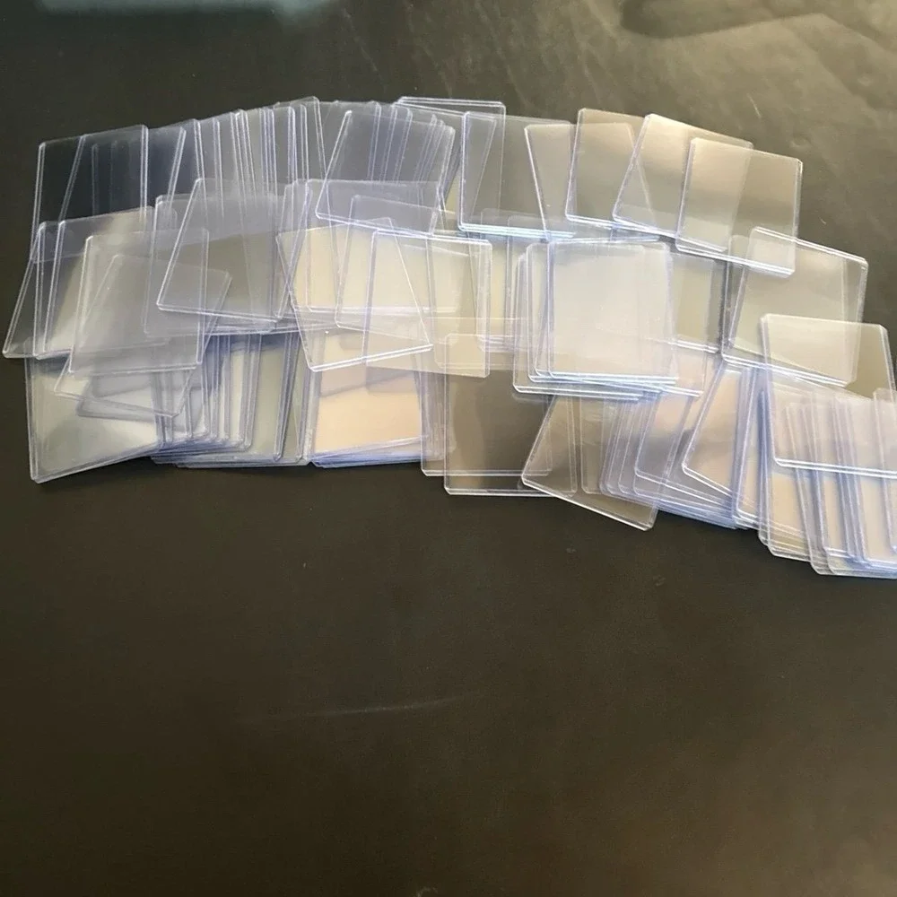 NEW bulk 100 Count Trading Card Toploaders and Soft Penny Sleeves Protector Set